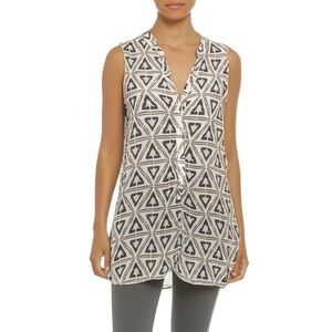 LUMIERE Women’s Lavender & Beige Tunic Size L